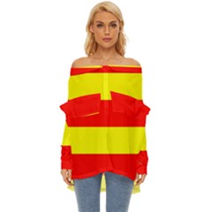 Aust Agder Flag Off Shoulder Chiffon Pocket Shirt by tony4urban