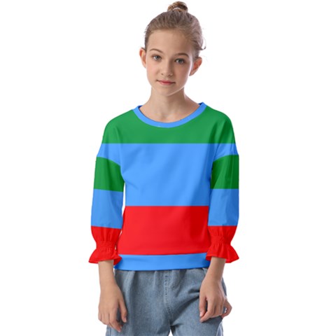 Dagestan Flag Kids  Cuff Sleeve Top by tony4urban