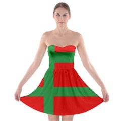 Bornholm Denmark Flag Strapless Bra Top Dress by tony4urban