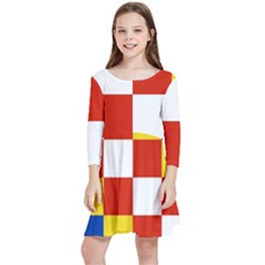 Antwerp Flag Kids  Quarter Sleeve Skater Dress by tony4urban