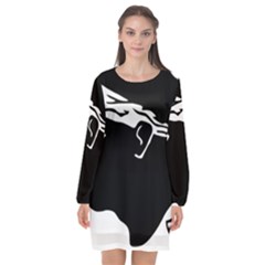 Corsica Flag Long Sleeve Chiffon Shift Dress  by tony4urban