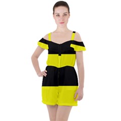 Kashubian Flag Ruffle Cut Out Chiffon Playsuit by tony4urban