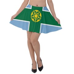 Derbyshire Flag Velvet Skater Skirt by tony4urban