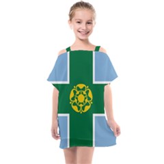 Derbyshire Flag Kids  One Piece Chiffon Dress by tony4urban