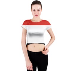 Kujawsko-pomorskie Flag Crew Neck Crop Top by tony4urban