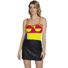 Kosicky Flag Flowy Camisole Tie Up Top by tony4urban