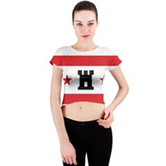 Drenthe Flag Crew Neck Crop Top by tony4urban