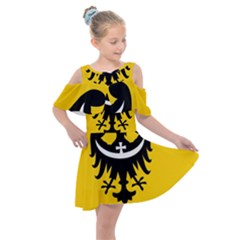 Dolnoslaskie Flag Kids  Shoulder Cutout Chiffon Dress by tony4urban