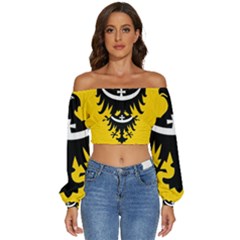 Dolnoslaskie Flag Long Sleeve Crinkled Weave Crop Top by tony4urban