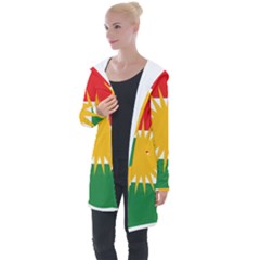 Kurdistan Flag Longline Hooded Cardigan by tony4urban