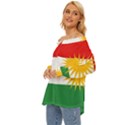 Kurdistan Flag Off Shoulder Chiffon Pocket Shirt View2