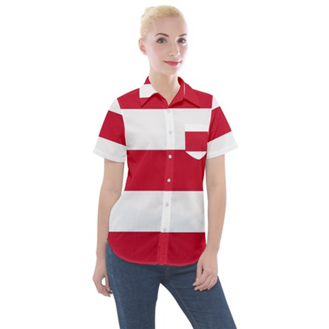 Eindhoven Flag Women s Short Sleeve Pocket Shirt by tony4urban