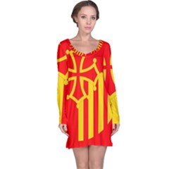 Languedoc Roussillon Flag Long Sleeve Nightdress by tony4urban