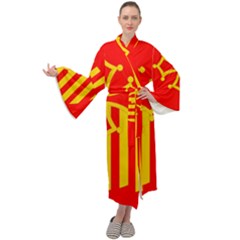 Languedoc Roussillon Flag Maxi Velour Kimono by tony4urban