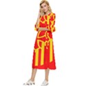 Languedoc Roussillon Flag Double Cuff Midi Dress View2