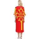 Languedoc Roussillon Flag Double Cuff Midi Dress View4