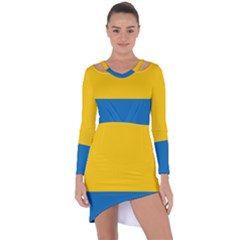 Opolskie Flag Asymmetric Cut-out Shift Dress by tony4urban