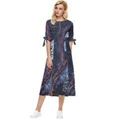 Pavement Lover Bow Sleeve Chiffon Midi Dress by MRNStudios