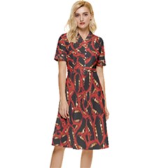 Ugly Open Mouth Graphic Motif Print Pattern Button Top Knee Length Dress by dflcprintsclothing