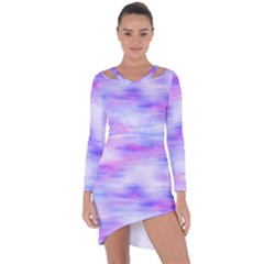 Bright Colored Stain Abstract Pattern Asymmetric Cut-out Shift Dress by dflcprintsclothing