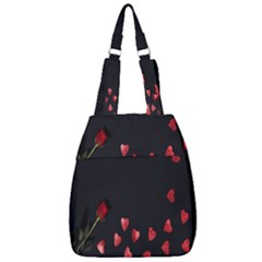 Valentine Day Heart Flower Center Zip Backpack by artworkshop