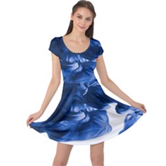 Moving Water And Ink Cap Sleeve Dress by artworkshop