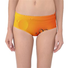 Wallpaper Liquid Bubbles Macro Orange Bright Mid-waist Bikini Bottoms by artworkshop