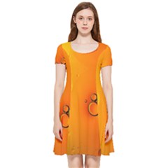 Wallpaper Liquid Bubbles Macro Orange Bright Inside Out Cap Sleeve Dress by artworkshop