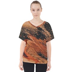 Painting Wallpaper V-neck Dolman Drape Top by artworkshop