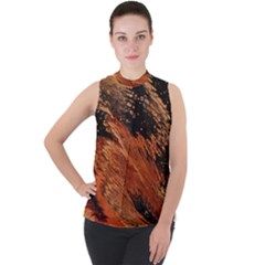 Painting Wallpaper Mock Neck Chiffon Sleeveless Top by artworkshop