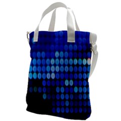 Pattern Blue Logo Canvas Messenger Bag by artworkshop