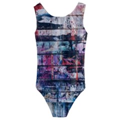 Splattered Paint On Wall Kids  Cut-out Back One Piece Swimsuit by artworkshop