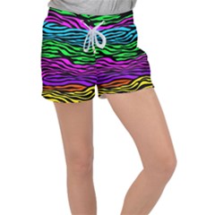 Colorful Zebra Velour Lounge Shorts by Angelandspot