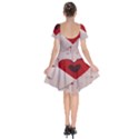 Valentine Day Heart Love Logo Short Sleeve Bardot Dress View2