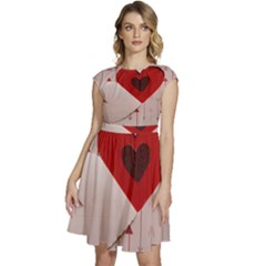 Valentine Day Heart Love Logo Cap Sleeve High Waist Dress by artworkshop