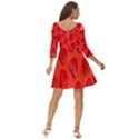 Valentine Day Heart Pattern  Shoulder Cut Out Zip Up Dress View4