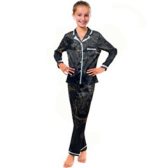 Black Gold  Kid s Satin Long Sleeve Pajamas Set by PollyParadiseBoutique7