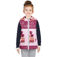 Hello February Text And Cupcakes Kids  Hooded Puffer Vest by artworkshop