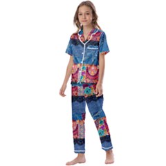 Gypsy Rose  Kids  Satin Short Sleeve Pajamas Set by PollyParadiseBoutique7