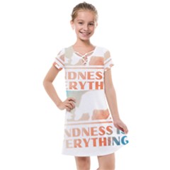 Vegan Animal Lover T- Shirt Kindness Is Everything Vegan Animal Lover T- Shirt Kids  Cross Web Dress by maxcute