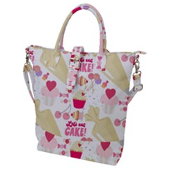 Desserts Pastries Baking Wallpaper Buckle Top Tote Bag by Ravend