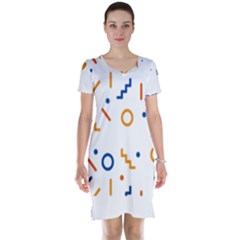 Abstract Dots And Line Pattern T- Shirt Abstract Dots And Line Pattern 4 Short Sleeve Nightdress by maxcute