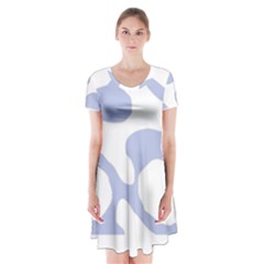 Abstract Pattern Beige Swirl T- Shirt Abstract Pattern Beige Swirl 2 Short Sleeve V-neck Flare Dress by maxcute