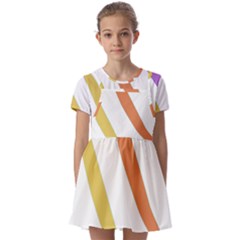 Abstract Pattern T- Shirt Abstract Pattern 6 Kids  Short Sleeve Pinafore Style Dress by maxcute