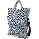 Blue Beige Leopard Fold Over Handle Tote Bag View2