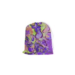 Purple Leaves Drawstring Pouch (xs) by DinkovaArt