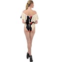 3 - Science Love And Art 2 - Science Love And Art Off Shoulder Velour Bodysuit  View2