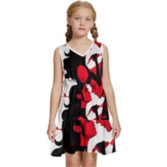 3 - Science Love And Art 2 - Science Love And Art Kids  Sleeveless Tiered Mini Dress by LemonPear