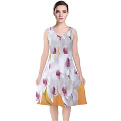 Boards Decoration Flower Flower Room V-neck Midi Sleeveless Dress  by artworkshop