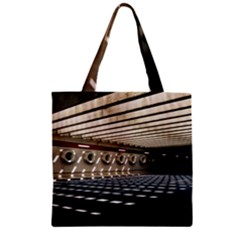 Dark Tunnels Within A Tunnel Zipper Grocery Tote Bag by artworkshop